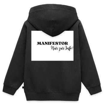 Human Design Energietyp Strategie Manifestor - Kinder Premium Organic Zip Hoodie - Schwarz - Hinten - AI Model Kid Male (0cm)