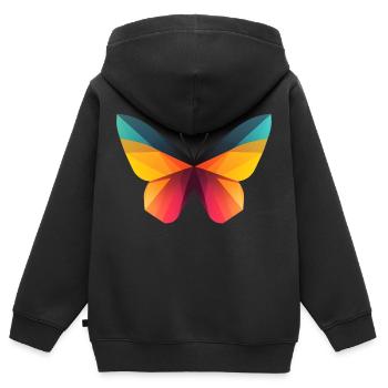 Papillon - Sweat Premium à capuche zippé enfant bio - noir - Dos - AI Model Kid Male (0cm)