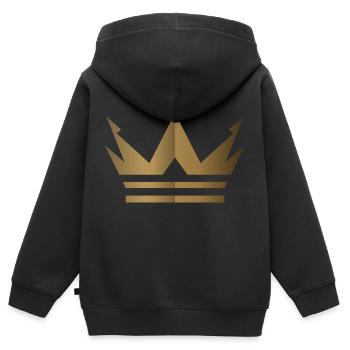 Krone Logo - Kinder Premium Organic Zip Hoodie - Schwarz - Hinten - AI Model Kid Male (0cm)