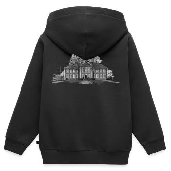 Musée du district de Ratzeburg - Sweat Premium à capuche zippé enfant bio - noir - Dos - AI Model Kid Male (0cm)