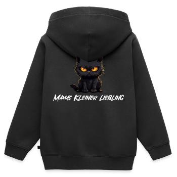 Chat noir maman s Little Darling - Sweat Premium à capuche zippé enfant bio - noir - Dos - AI Model Kid Male (0cm)