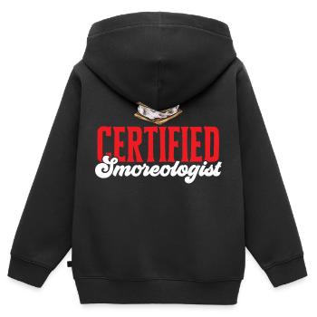 S'more Campfire Marshmallow Camping - Sweat Premium à capuche zippé enfant bio - noir - Dos - AI Model Kid Male (0cm)