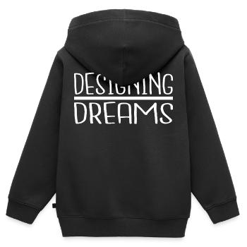 Projet Penseur Innovant Urbanisme - Sweat Premium à capuche zippé enfant bio - noir - Dos - AI Model Kid Male (0cm)