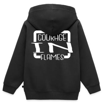 heroism daring deeds first responder courage - Kinder Premium Organic Zip Hoodie - Schwarz - Hinten - AI Model Kid Male (0cm)