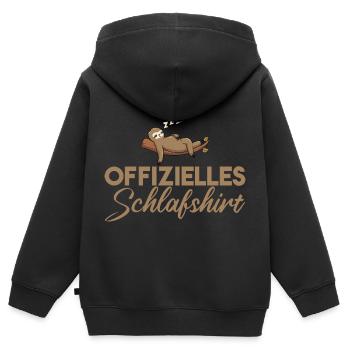 Snooze Fun - Sweat Premium à capuche zippé enfant bio - noir - Dos - AI Model Kid Male (0cm)