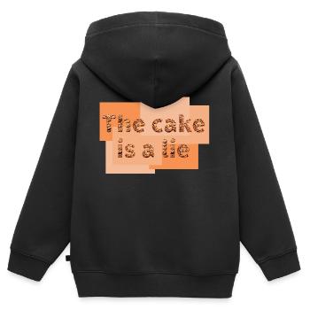 The cake is a lie - Kids Premium Organic Zip-up Hoodie - black - Back - AI Model Kid Male (0cm)