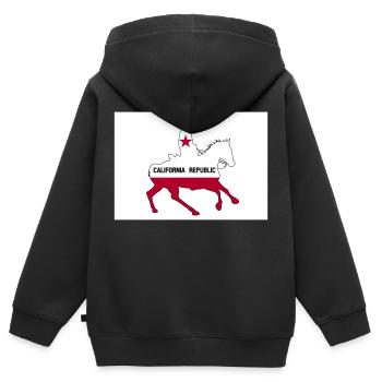 Kalifornische Staatsflagge Cowboy - Kinder Premium Organic Zip Hoodie - Schwarz - Hinten - AI Model Kid Male (0cm)