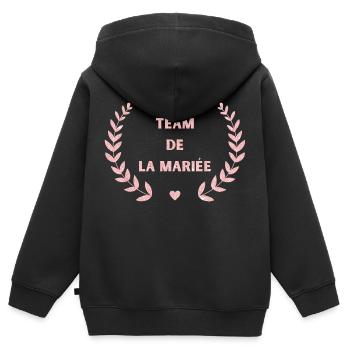 Roségold Braut Team - Brautgeschenk - Kinder Premium Organic Zip Hoodie - Schwarz - Hinten - AI Model Kid Male (0cm)