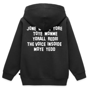 JONE WASTE YORE TOYE MONME YORALL REDIII LA VOIX - Sweat Premium à capuche zippé enfant bio - noir - Dos - AI Model Kid Male (0cm)