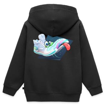 crazy sneaker - Kinder Premium Organic Zip Hoodie - Schwarz - Hinten - AI Model Kid Male (0cm)