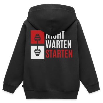 nicht warten starten 2 - Kinder Premium Organic Zip Hoodie - Schwarz - Hinten - AI Model Kid Male (0cm)