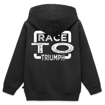 Expériences palpitantes Hippodromes - Sweat Premium à capuche zippé enfant bio - noir - Dos - AI Model Kid Male (0cm)