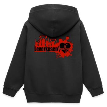 Leverkusen Fan - Kinder Premium Organic Zip Hoodie - Schwarz - Hinten - AI Model Kid Male (0cm)