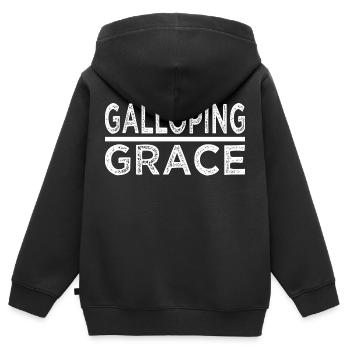 Conseils d’équitation Équipement d’équitation Équitation Équitation - Sweat Premium à capuche zippé enfant bio - noir - Dos - AI Model Kid Male (0cm)