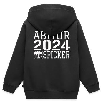 abitur ABITUR - Kinder Premium Organic Zip Hoodie - Schwarz - Hinten - AI Model Kid Male (0cm)