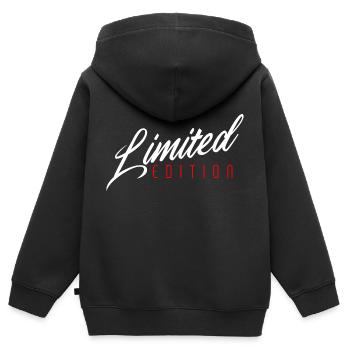 Édition limitée - Sweat Premium à capuche zippé enfant bio - noir - Dos - AI Model Kid Male (0cm)