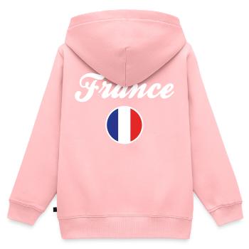 Frankreich Patriot Flagge Französischer Stolz Patriotismus - Kinder Premium Organic Zip Hoodie - Rosa - Hinten - AI Model Kid Female (0cm)