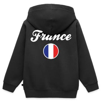 France Patriot Flag French Pride Patriotism - Kids Premium Organic Zip-up Hoodie - black - Back - AI Model Kid Male (0cm)