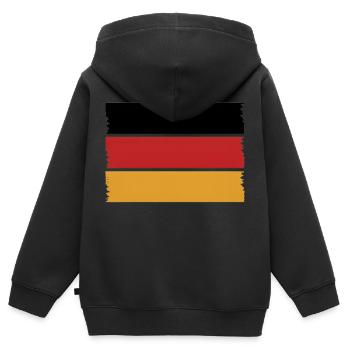 Deutschland Flagge Deutschland - Kinder Premium Organic Zip Hoodie - Schwarz - Hinten - AI Model Kid Male (0cm)