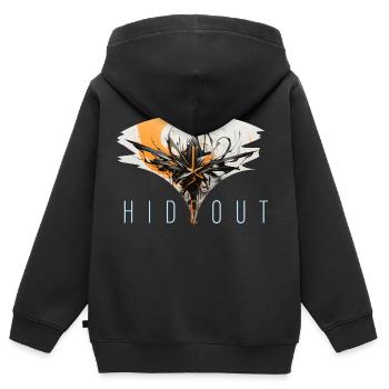hideout - Kinder Premium Organic Zip Hoodie - Schwarz - Hinten - AI Model Kid Male (0cm)