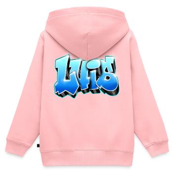 Luis Graffiti Name auf alles druckbar - Kinder Premium Organic Zip Hoodie - Rosa - Hinten - AI Model Kid Female (0cm)