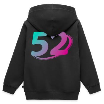 Nummer 52 mehrfarbig - Kinder Premium Organic Zip Hoodie - Schwarz - Hinten - AI Model Kid Male (0cm)