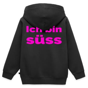 Süss - Kinder Premium Organic Zip Hoodie - Schwarz - Hinten - AI Model Kid Male (0cm)