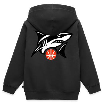 Die Basketballmannschaft der Haie - Kinder Premium Organic Zip Hoodie - Schwarz - Hinten - AI Model Kid Male (0cm)