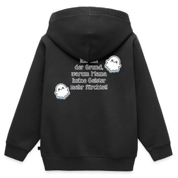 Funny Baby Saying Ghosts Halloween Mom Baby - Kids Premium Organic Zip-up Hoodie - black - Back - AI Model Kid Male (0cm)