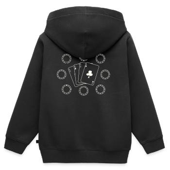4 as - Sweat Premium à capuche zippé enfant bio - noir - Dos - AI Model Kid Male (0cm)