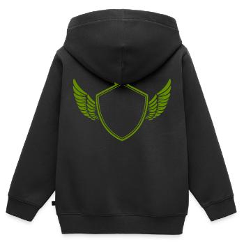 Wappen - Kinder Premium Organic Zip Hoodie - Schwarz - Hinten - AI Model Kid Male (0cm)