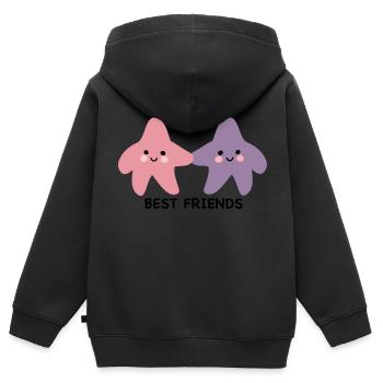 Best Friends Sternchen - Kinder Premium Organic Zip Hoodie - Schwarz - Hinten - AI Model Kid Male (0cm)