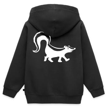 mouffette - Sweat Premium à capuche zippé enfant bio - noir - Dos - AI Model Kid Male (0cm)