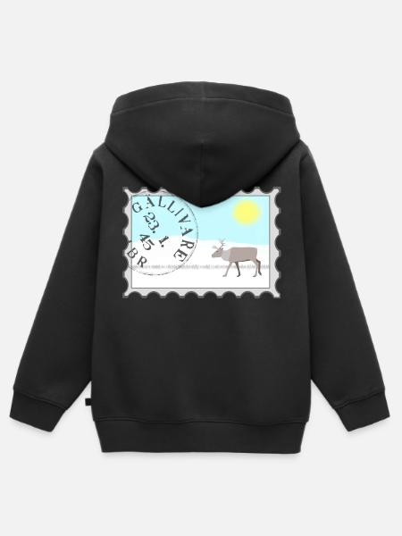 Stempel Gällivare - Kinder Premium Organic Zip Hoodie - Schwarz