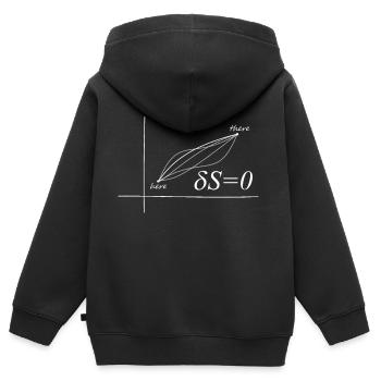 Principe de moindre action - Sweat Premium à capuche zippé enfant bio - noir - Dos - AI Model Kid Male (0cm)