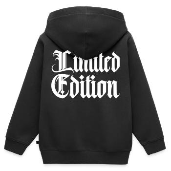 Limited Edition - Kinder Premium Organic Zip Hoodie - Schwarz - Hinten - AI Model Kid Male (0cm)