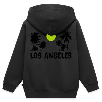 Los Angeles - Kids Premium Organic Zip-up Hoodie - black - Back - AI Model Kid Male (0cm)