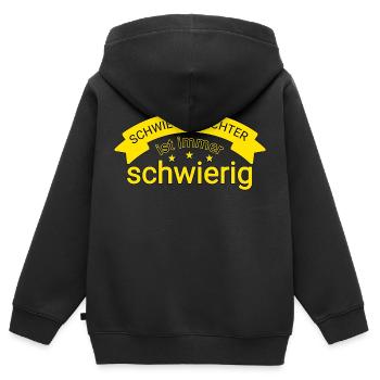 Schwiegertochter Spruch - Kinder Premium Organic Zip Hoodie - Schwarz - Hinten - AI Model Kid Male (0cm)