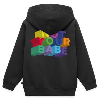 NOT YOUR BABE - Sweat Premium à capuche zippé enfant bio - noir - Dos - AI Model Kid Male (0cm)