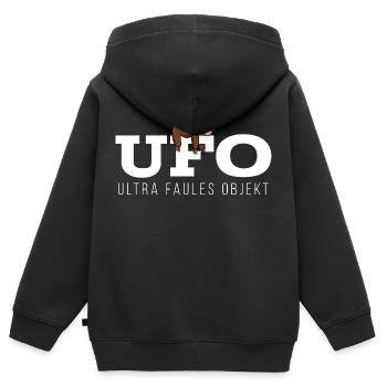 Ultra Faules Objekt Faultier - Kinder Premium Organic Zip Hoodie - Schwarz - Hinten - AI Model Kid Male (0cm)