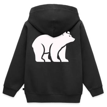 baer - Kinder Premium Organic Zip Hoodie - Schwarz - Hinten - AI Model Kid Male (0cm)