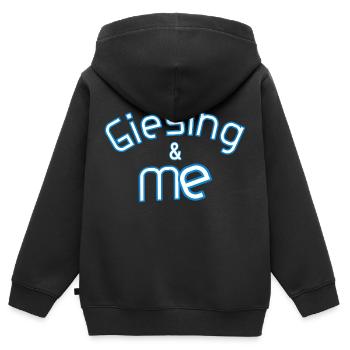 Giesing et moi - Sweat Premium à capuche zippé enfant bio - noir - Dos - AI Model Kid Male (0cm)