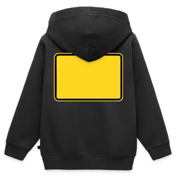 Town sign - Your city - your city - Kids Premium Organic Zip-up Hoodie - black - Back - AI Model Kid Male (0cm)