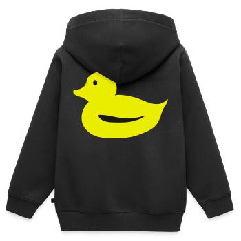 Badeente Ente Quietsche Entchen - Kinder Premium Organic Zip Hoodie - Schwarz - Hinten - AI Model Kid Male (0cm)