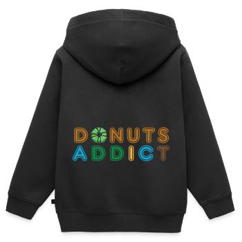 Donuts addict green choco - Kids Premium Organic Zip-up Hoodie - black - Back - AI Model Kid Male (0cm)