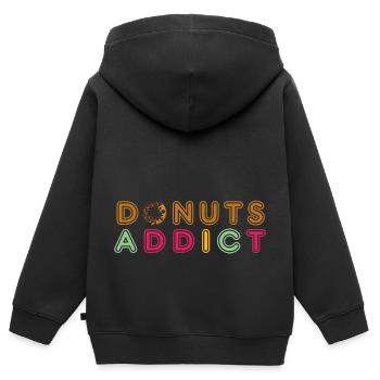 Donuts süchtig choco - Kinder Premium Organic Zip Hoodie - Schwarz - Hinten - AI Model Kid Male (0cm)