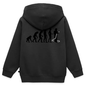 evolution firefighter - Sweat Premium à capuche zippé enfant bio - noir - Dos - AI Model Kid Male (0cm)