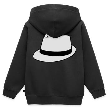 Chapeau - Sweat Premium à capuche zippé enfant bio - noir - Dos - AI Model Kid Male (0cm)