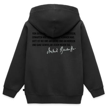 Von guten Mächten - Kinder Premium Organic Zip Hoodie - Schwarz - Hinten - AI Model Kid Male (0cm)