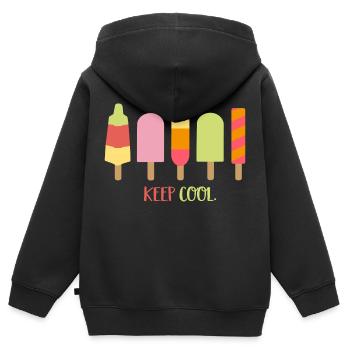EIS - Kinder Premium Organic Zip Hoodie - Schwarz - Hinten - AI Model Kid Male (0cm)